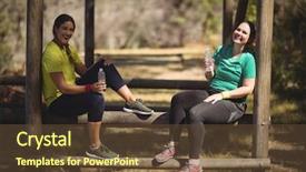  Presentation with obstacle course - Amazing presentation having practice frame - portrait of happy friends relaxing backdrop and a  colored foreground