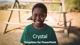  Presentation with boot camp - Presentation design featuring practice frame - portrait of smiling boy standing background and a tawny brown colored foreground