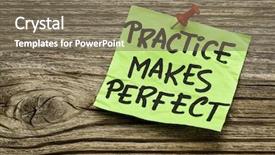  Presentation with motivational - Audience pleasing presentation design consisting of practice makes perfect - a motivational backdrop and a violet colored foreground