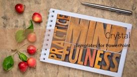  Presentation with mindfulness - Presentation design consisting of crab apples self awareness background and a coral colored foreground