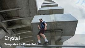  Presentation with snow storm city parks - Audience pleasing presentation design consisting of practice parkour in ithe city backdrop and a dark gray colored foreground