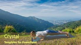  Presentation with sun salutation - Amazing slide deck having practices ashtanga vinyasa yoga surya backdrop and a tawny brown colored foreground