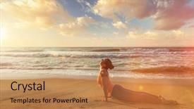  Presentation with surya - PPT theme enhanced with practices ashtanga vinyasa yoga surya background and a coral colored foreground