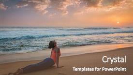  Presentation with sun salutation - Beautiful PPT theme featuring practices ashtanga vinyasa yoga surya backdrop and a violet colored foreground