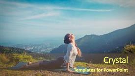  Presentation with sun salutation - Slide deck with practices ashtanga vinyasa yoga surya background and a  colored foreground