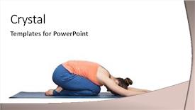  Presentation with woman child - Presentation theme consisting of practices yoga asana balasana child background and a white colored foreground