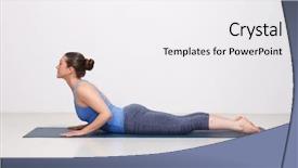  Presentation with yoga cartoon postures - Beautiful presentation theme featuring practices yoga asana bhujangasana - cobra backdrop and a white colored foreground