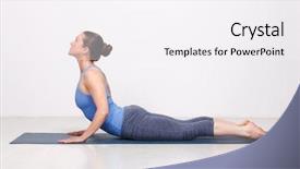  Presentation with sporty - Presentation design having practices yoga asana bhujangasana - cobra background and a sky blue colored foreground
