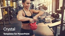  Presentation with happy smiling woman dental health - Audience pleasing PPT layouts consisting of practicing arm muscles with kettle backdrop and a dark gray colored foreground