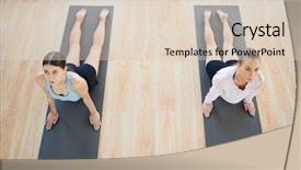  Presentation with two black women - Theme featuring flexible - two young fit women practicing background and a lemonade colored foreground