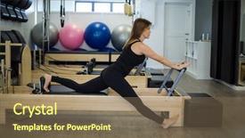  Presentation with exercise - Audience pleasing PPT layouts consisting of practicing stretching exercise on reform backdrop and a  colored foreground