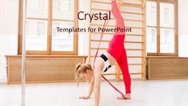  Presentation with acrobatics - Beautiful presentation featuring practicing yoga exercises or acrobatics backdrop and a  colored foreground