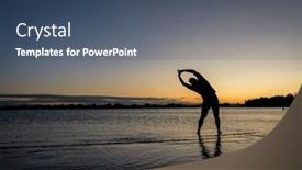  Presentation with palm tree - Slide set enhanced with practicing-yoga-palm-tree-pose background and a  colored foreground