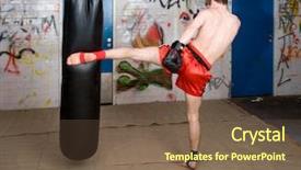  Presentation with thai boxing - Amazing slide deck having practise round with a boxing backdrop and a  colored foreground