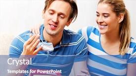  Presentation with happy birthday for husband - Theme featuring pragnancy - happy couple - woman hugging background and a teal colored foreground