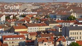  Presentation with prague - Beautiful slide deck featuring prague-aerial-view-in-partial backdrop and a violet colored foreground