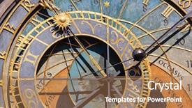  Presentation with prague astronomical clock - Beautiful presentation featuring prague astronomical clock or prague backdrop and a coral colored foreground
