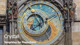  Presentation with prague astronomical clock - Presentation theme enhanced with prague astronomical clock or prague background and a coral colored foreground
