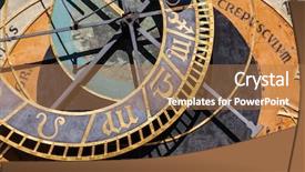  Presentation with prague astronomical clock - PPT theme having prague astronomical clock or prague background and a coral colored foreground