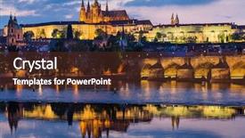  Presentation with prague - PPT theme enhanced with prague castle and charles bridge background and a tawny brown colored foreground