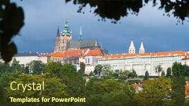  Presentation with prague - Presentation design with prague castle and st vitus cathedral czech republic background and a tawny brown colored foreground