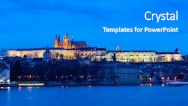  Presentation with czech republic - Slide set enhanced with prague castle with charles bridge background and a gray colored foreground