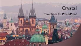  Presentation with ancients - Audience pleasing PPT layouts consisting of prague city center with ancients backdrop and a  colored foreground