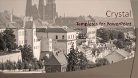  Presentation with czechia - Slide deck featuring prague-city-with-st-vitus background and a soft green colored foreground