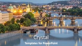  Presentation with prague - Presentation design featuring prague-cityscape-at-night-prague background and a  colored foreground
