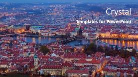  Presentation with prague - Slides consisting of prague-cityscape-in-czech-republic background and a teal colored foreground