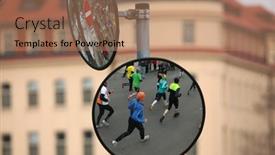  Presentation with athletes - Slides with prague-czech-republic-april-6 background and a coral colored foreground