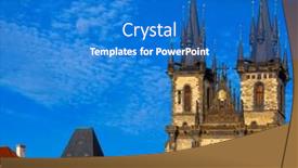  Presentation with republic day - PPT theme with prague-czech-republic-central-square background and a teal colored foreground