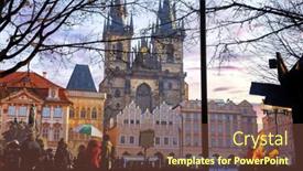  Presentation with czech republic - Slides featuring prague-czech-republic-church background and a tawny brown colored foreground