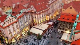  Presentation with city buildings - Audience pleasing PPT theme consisting of prague-czech-republic-december-10 backdrop and a red colored foreground