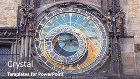  Presentation with prague astronomical clock - Slides having prague-czech-republic-december-24 background and a gray colored foreground