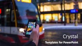  Presentation with smart phone apps - Audience pleasing theme consisting of prague-czech-republic-january-5 backdrop and a wine colored foreground