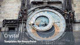 Presentation with prague astronomical clock - Colorful presentation theme enhanced with prague-czech-republic-july-25 backdrop and a gray colored foreground