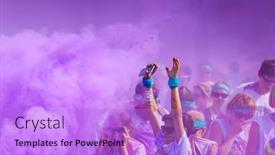  Presentation with color run - PPT theme featuring prague-czech-republic-june-4 background and a lilac colored foreground