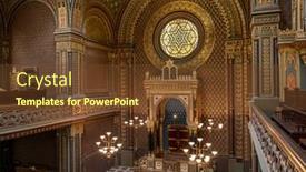  Presentation with jewish synagogue - Theme consisting of prague-czech-republic-march-6 background and a tawny brown colored foreground