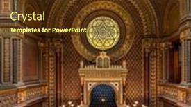  Presentation with jewish synagogue - PPT layouts with prague-czech-republic-march-6 background and a tawny brown colored foreground