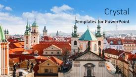  Presentation with czech republic - Beautiful PPT theme featuring prague-czech-republic-view backdrop and a light blue colored foreground
