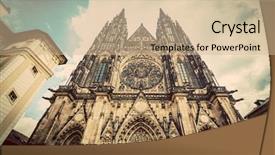  Presentation with czech republic - Slide deck consisting of prague czech republic wide angle background and a soft green colored foreground