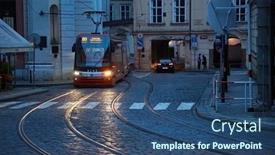  Presentation with czechia - Colorful PPT theme enhanced with prague-czechia-circa-2019-tram backdrop and a ocean colored foreground