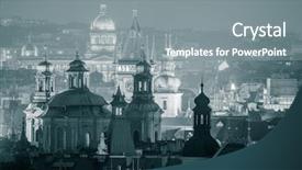  Presentation with prague - Audience pleasing slides consisting of prague famous roofs silhouettes - black backdrop and a gray colored foreground