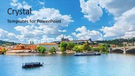  Presentation with republic day - Colorful slide deck enhanced with prague in a summer day backdrop and a light blue colored foreground