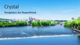  Presentation with republic day - Cool new theme with prague in a summer day backdrop and a light blue colored foreground