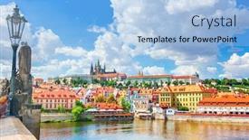  Presentation with republic day - Cool new slide set with prague-in-a-summer-day backdrop and a light blue colored foreground