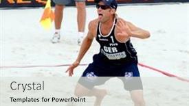  Presentation with beach volleyball - Audience pleasing slide deck consisting of coding post it note backdrop and a gray colored foreground