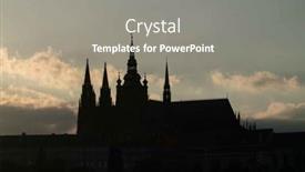  Presentation with prague - Slides having prague-night-silhouette-prague-panorama background and a gray colored foreground