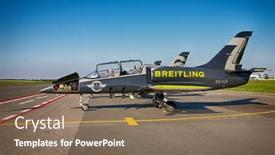  Presentation with jet - Presentation theme consisting of prague-september-6-aero-l background and a violet colored foreground